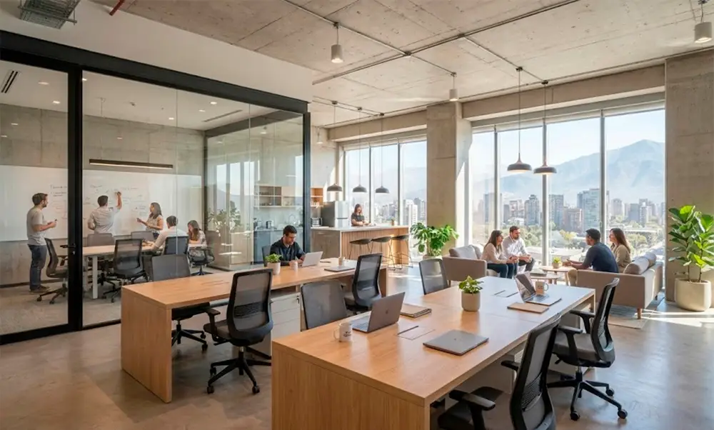 Oficina moderna y colaborativa en Las Condes