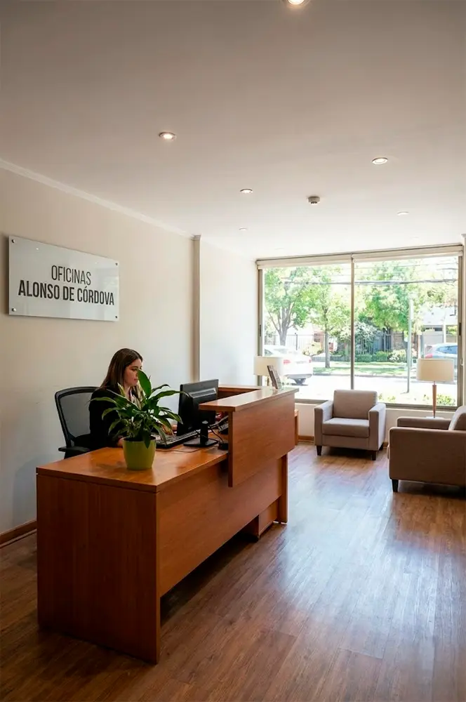 Recepción de oficina de lujo en Alonso de Córdova, Vitacura